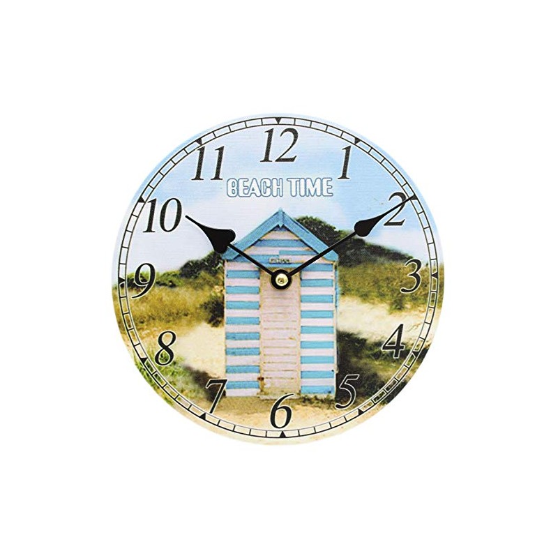 Carousel Home and Gifts Nautical Wooden Wall Clock Beach Hut
