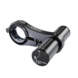 VOLO Extender Bar Aluminum Bike Handlebar Extender Cycling Extension Mount Holder for Bike Mounts, GPS Service, Headlights etc (Black, 85)