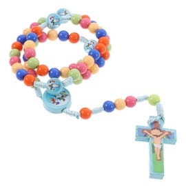 Generic Ladies Cross Necklace Delicate Rosary Jewelry for Women Chic Bead Design Lightweight Summer Accessory for Baptism Everyday Wear