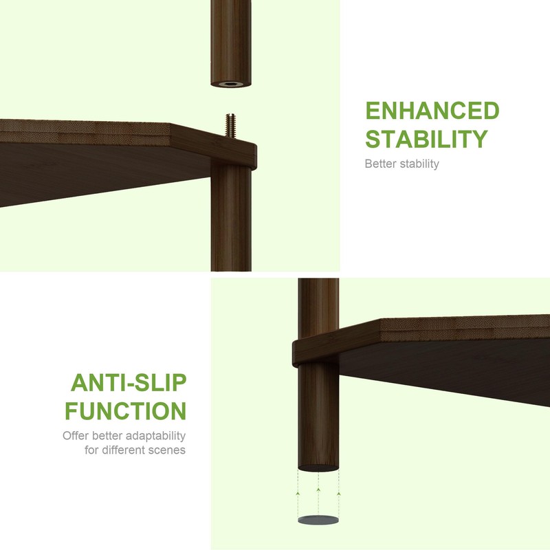 Wisuce Corner Shelf Stand - 3 Tier Bamboo Small Corner
