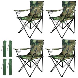 Damei century Portable Camping Chairs Enjoy The Outdoors with a Versatile Folding Chair, Sports Chair, Outdoor Chair & Lawn Chair, Camouflage 4-Pack