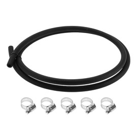 HOPESPANNER 1/4" Fuel Line Kit 5ft Vacuum Hose Automotive Fuel Hose with 5 Clamps 1 Set
