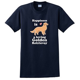 Golden Retriever Owner Gifts Happiness is a Loving Golden Retriever T-Shirt 2XL Navy