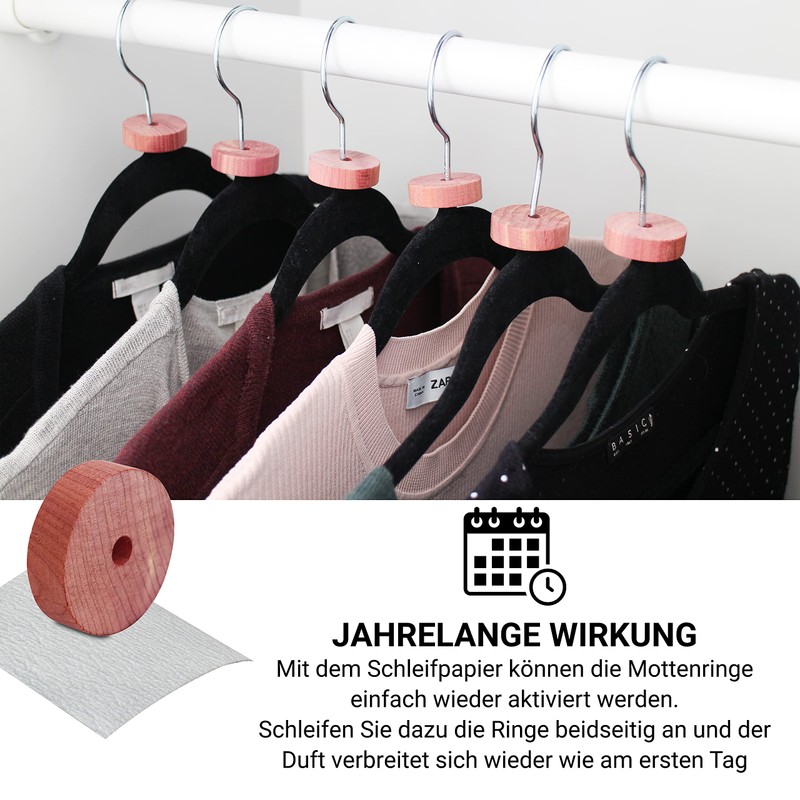 MAVANTO 48x Effective Cedar Wood Moth Protection for Wardrobe &