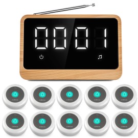 Callovo Wireless Call Light System with Call Buttons for Elderly at Home Bell for Clinic, Seniors, Assisted Living, Emergency, Wellness Center, Hospital Restaurant, Maple Wood