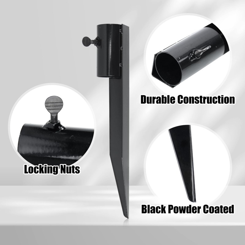CNQLIS 6Pcs 10-3/4" Outdoor Flashlight Holders for Metal Ground Nail