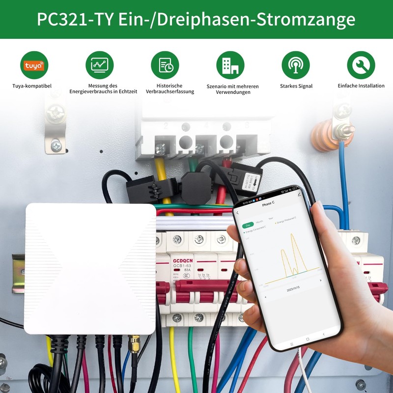 OWON 80A WiFi Smart Home Energy Monitor, 3 Phase Clamp