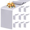 8 Pack Silver Table Runner 12 x 72 Inch Satin