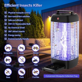 Bug Zapper Outdoor & Indoor Fly Traps,Mosquito Zapper 4200V Electric Fly Zapper with IPX6 Waterproof Mosquito Repellent,Flying Insects Zapper for Home,Garden,Patio