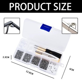 Aiweijia Eyeglass Repair Tool Kit, Professional Glasses Repair Kit with 500 Screws,Screwdriver, Nose Pads, Glasses Cloth, Tweezer,Portable Design for Home, Travel