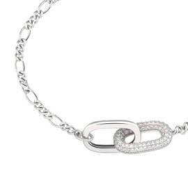 NOELANI 2034657 Women's Bracelet 925 Sterling Silver with Synthetic Zirconia 16 + 3 cm Silver Comes in Jewellery Gift Box, 16 cm, Sterling Silver, Cubic Zirconia