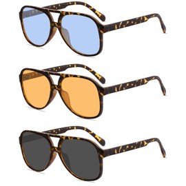 YDAOWKN Retro Aviator Sunglasses for Womens Mens Large Frame Classic 70s Vintage Sunglasses Aviators