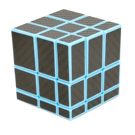 CuberSpeed Unusual Blue Mirror Cube Black Carbon Fiber Stickers 3x3 Magic Cube Mirror Blocks Blue Speed Cube
