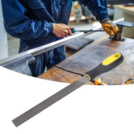 Mill File, 8-inch T12 Carbon Tool Steel Fine Tooth Flat File with Handle Flat Mill File Fine Tooth File Mill Bastard File for Garage, Factory, Engineering, Workshop Edge File Sharpening Tool