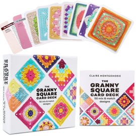 Rmerasor Granny Square Häkel-Karten, Crochet set 50 stück Mix und Match Designs Häkel-Karten, mit Häkelschrift und Foto zu Jedem Granny Square und Praktischem So-Geht's-Booklet