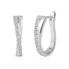 ALEXCRAFT Cubic Zirconia Silver Square Hoop Earrings for Women U