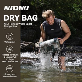 MARCHWAY Floating Waterproof Dry Bag Backpack 5L/10L/20L/30L/40L, Roll Top Sack Keeps Gear Dry for Kayaking, Rafting, Boating, Swimming, Camping, Hiking, Beach, Fishing (Digital Camo, 5L)
