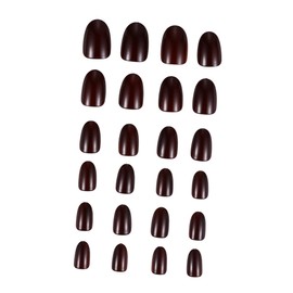 Healeved Fashionable Dark Red Fake Nails 24 Pack Reusable Nail Tips for Women's Manicures Nail Arts