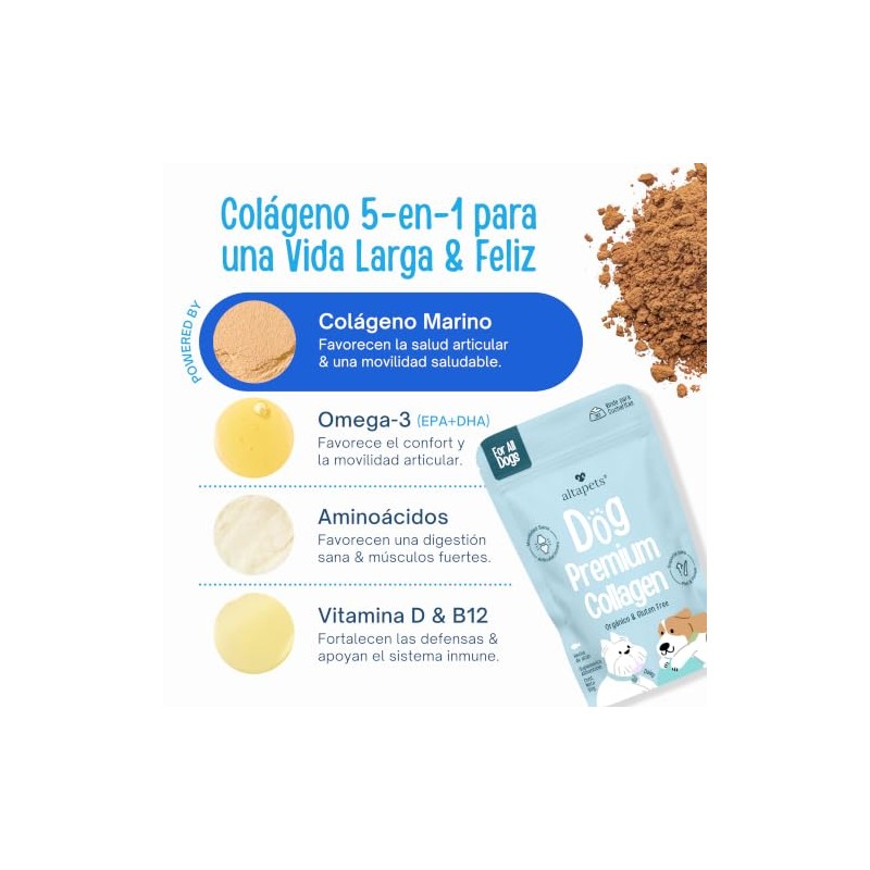 Altapets Colágeno para Perros - Premium Mobility Perro, Orgánico -