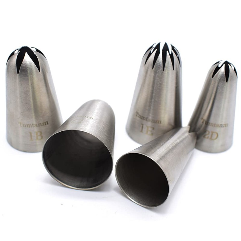 Tumtanm 5 Pack Extra Large Piping Nozzles, 1B 1C 1E