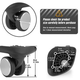 Zoofen Luggage Wheels Replacement 2 pcs Suitcase Replacement Wheels Wear-Resistant Luggage Carry On Spinner Wheels(ZA-137)