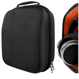 Geekria Shield - Funda para auriculares compatible con HiFiMAN Shangri-LA jr, Deva-Pro, DEVA, Sundara-C, Sundara, Arya, Ananda, funda de repuesto para viaje con cable (negro)