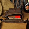 Le'aokuu Mens Genuine Leather Messenger Motorcycle Hip Bum Waist Pack