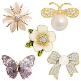 5 PCS Brooches for Women, Brooch Pin Crystal Modesty Pins, Vintage Style Dress Pin, Cover Up Brooch Pin Broaches for Women Girls Clothing Bags Jacket Backpack Accessory