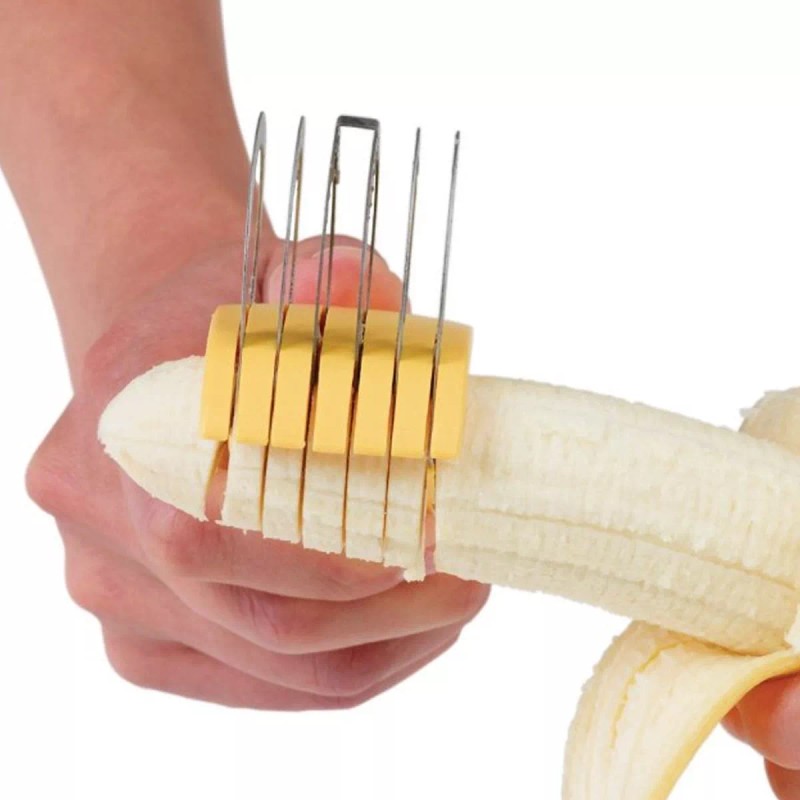 Unbranded Banana Slicer Fruit Knife Kitchen Gadget Bar Tools Veggie