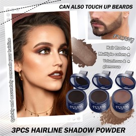3PCS Hairline Shadow Powder,Windproof Sweatproof Root Touch Up Hair Powder,Root Cover Up Hairline Powder for Women and Men