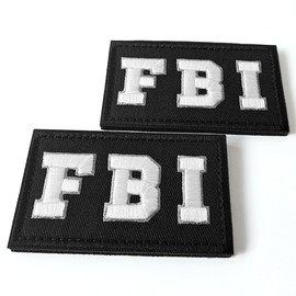 2PCS FBI Patch, Hook and Loop Embroidered Patch for Workwear, Uniforms, Backpacks, Hats, Tactical Gear