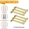 EZYDECOR Shelf Bracket 10 Inch Gold Shelf Brackets Wall Mounted