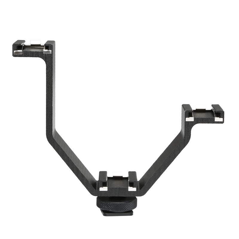 Movo 3BA-3 Heavy-Duty Video Accessory Triple Shoe Bracket for Lights,