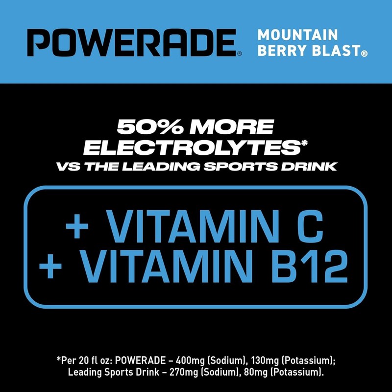 POWERADE Sports Drink Mountain Berry Blast, 20 Ounce (Pack of