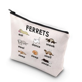 Cute Ferrets Gift Ferrets Makeup Bag Ferret Gifts for Ferret Lovers Ferret Owner Gift Ferrets Cosmetic Bag (Ferrets ku)