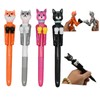 Lopenle 4 PCS Cool Boxing Cat Pens Funny Catty Ballpoint