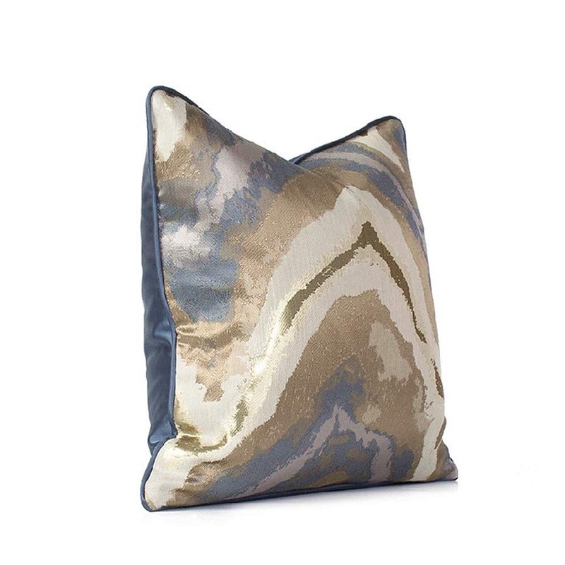 Blue and Gold Decorative Throw Pillow Covers,18x18, Modern, Stylish,Unique,Decorative Cover
