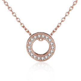 Philip Jones Rose Gold Plated Circle of Life Necklace Created with Zircondia® Crystals