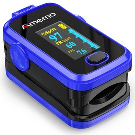 Pulse Oximeter,OLED Display Oxygen Monitor Fingertip,Blood Oxygen Saturation Monitor(SpO2) with Carrying Case,Silicone Cover (Blue)