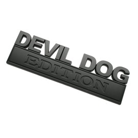 2Pcs Devil Dog Edition Emblems, Dog Edition Car Badge Bumper Letters 3D Decal Truck Sticker for Car, Truck, Rv, Boat Exterior Decoration (Matte Black)