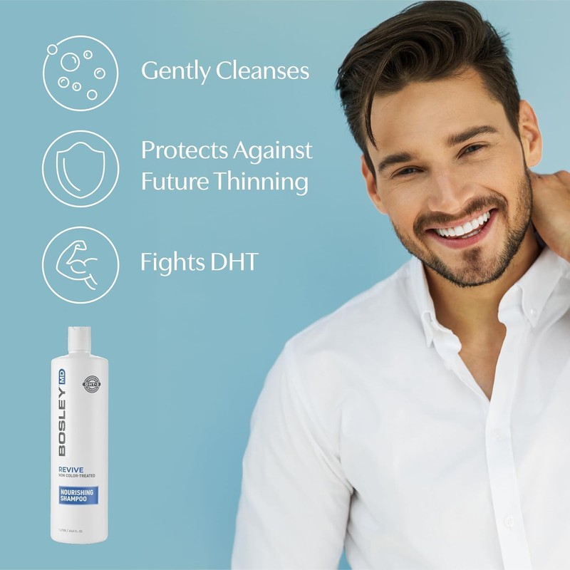 BosRevive Nourishing Shampoo for Noticeably Thinning, Non Color-Treated Hair –
