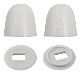 PDETVEO 2PCS 1.5 Inch Plastic Toilet Bolt Caps, Universal Round Push-On Toilet Bowl Caps with Extra Washers, White