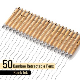 Mr. Pen- Bible Verse Pens, 50 Pack, Retractable Bamboo Pen, Black Ink, Christian Pens for Women Men, Bible Pens No Bleed Through, Ballpoint Pens Ballpoint, Inspirational Pens, Christmas Gift