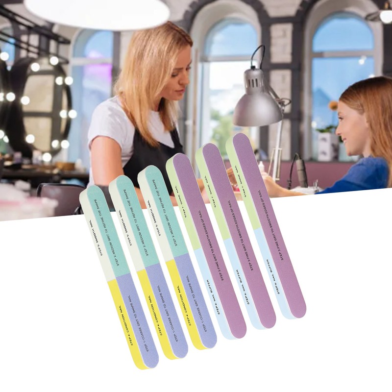 10pcs Nail File Reusable Washable Multi Functional 7 Steps DIY