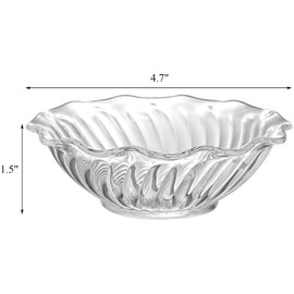 Elsjoy Set of 12 Plastic Dessert Bowls, 7 Oz Clear Small Plastic Bowls Mini Snack Bowl, 4.7 Inch Stackable Serving Bowls for Ice Cream, Candy, Nut, Fruits, Flower Shape