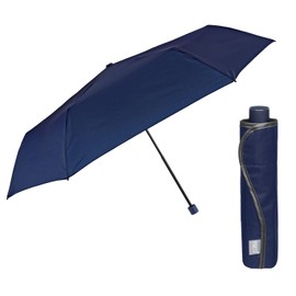 PERLETTI Slim Pocket Umbrella for Women Men - Compact Umbrella Manual Small Lightweight Plain - Mini Rain Umbrella Women's Umbrella Ultralight Foldable - Diameter 91 cm, darkblue
