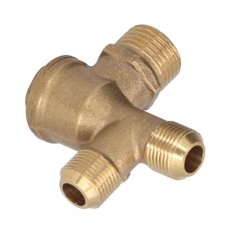 Air Compressor Valve Replacement Components Brass 4 Way Double Pipe