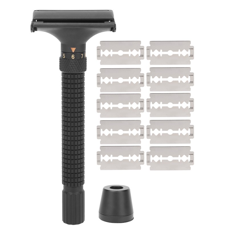 Men Manual Razor Blade Base Set Adjustable Brass Double Edge