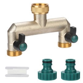 Distributor with Tap (2-Way Splitter with 3/4 Inch Tap) 2-Way Splitter Made of Brass Water Distributor to Tap