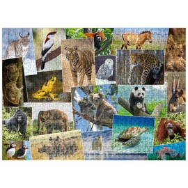 MyPuzzle Endangered Species Collage - Premium 500 Piece Jigsaw Puzzle for Adults